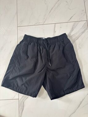 H&M Black Men's Swim Shorts M with Mesh Lining,Drawstring and Pockets Like New!